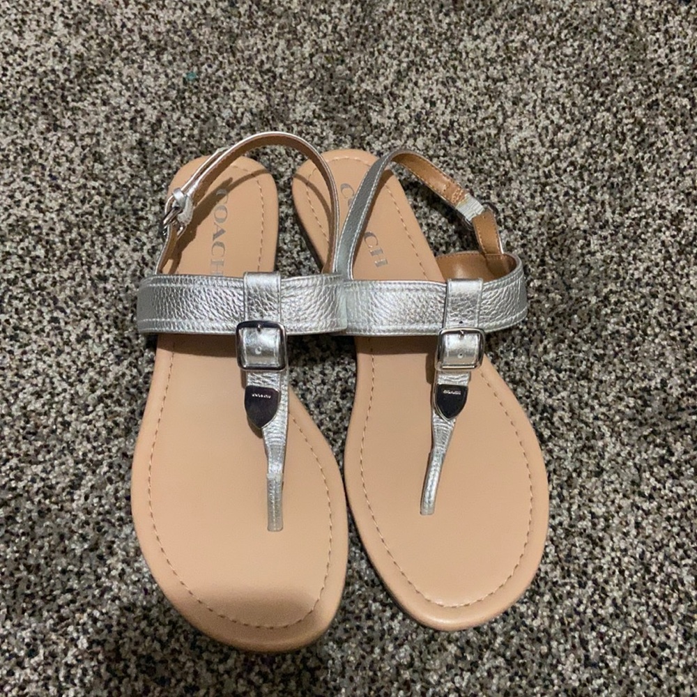 New without box silver Coach sandals. 8.5B